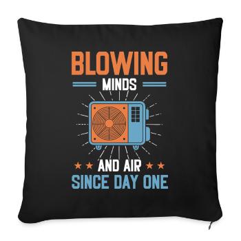 HVAC Maintenance and Air Conditioning Service Motive for Technicians - Sofa pillowcase 17,3'' x 17,3'' (45 x 45 cm) - black - Front