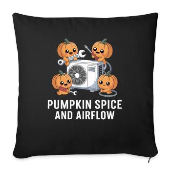 Funny Halloween Pumpkin Air Conditioning And Ventilation Professionals - Sofa pillowcase 17,3'' x 17,3'' (45 x 45 cm) - black - Front
