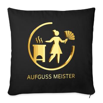 Infusion Master Gold – Bien-être professionnel dans le sauna - Housse de coussin décorative 45 x 45 cm - noir - Devant