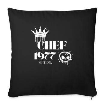 Édition Chef 1977 48 Déclaration d’anniversaire - Housse de coussin décorative 45 x 45 cm - noir - Devant