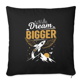 Dream Big | Future - Sofa pillowcase 17,3'' x 17,3'' (45 x 45 cm) - black - Front