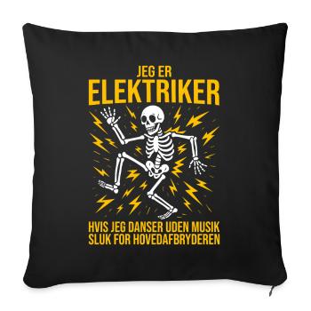Électricien, je suis électricien, électricien amusant - Housse de coussin décorative 45 x 45 cm - noir - Devant