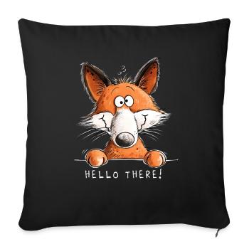Drôle de Fox Bonjour le Diable de Dessin Animé - Housse de coussin décorative 45 x 45 cm - noir - Devant