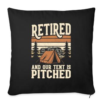 Camping pour retraités - Housse de coussin décorative 45 x 45 cm - noir - Devant