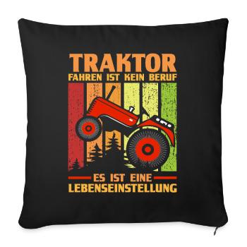Tractor Farmer Farmer Tractor Driver Tractor - Sofa pillowcase 17,3'' x 17,3'' (45 x 45 cm) - black - Front