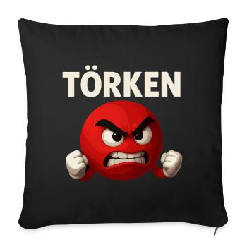 Drôle Dire Törken Dessin animé Drôle Dinde Mème - Housse de coussin décorative 45 x 45 cm - noir - Devant