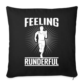 Coureur de marathon qui se sent rundery en courant - Housse de coussin décorative 45 x 45 cm - noir - Devant