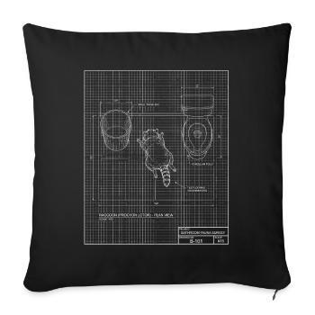 Meme Panda Massacré - Housse de coussin décorative 45 x 45 cm - noir - Devant