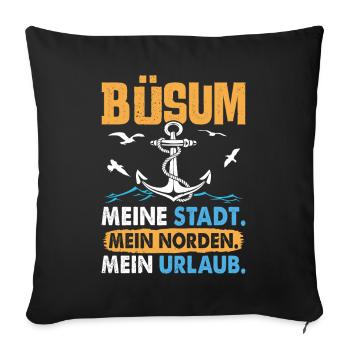 BÜSUM MA VILLE MON NORD MES VACANCES Drôle - Housse de coussin décorative 45 x 45 cm - noir - Devant
