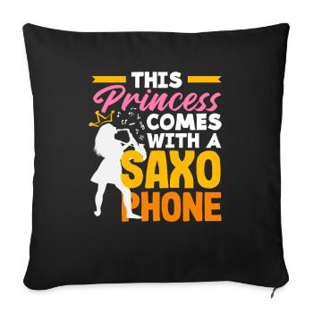 Cette princesse vient avec un - Housse de coussin décorative 45 x 45 cm - noir - Devant