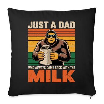 Bigfoot_Papa juste un papa qui a toujours du lait - Housse de coussin décorative 45 x 45 cm - noir - Devant