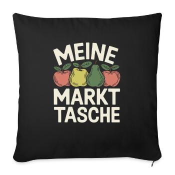 My Market Bag Fruit Market Motif Apples Pear - Sofa pillowcase 17,3'' x 17,3'' (45 x 45 cm) - black - Front