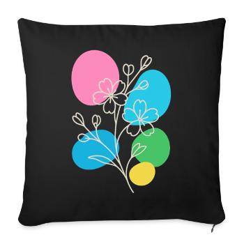 Minimalist Floral Graphic, Boho Summer - Sofa pillowcase 17,3'' x 17,3'' (45 x 45 cm) - black - Front