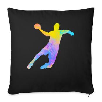 Handball Handball Player Colorful Dad Handball Player - Sofa pillowcase 17,3'' x 17,3'' (45 x 45 cm) - black - Front