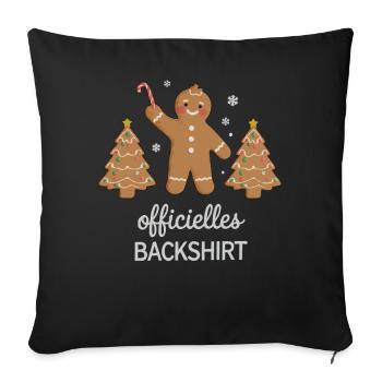 Cookies Baking Christmas Time Cookies Gingerbread - Sofa pillowcase 17,3'' x 17,3'' (45 x 45 cm) - black - Front