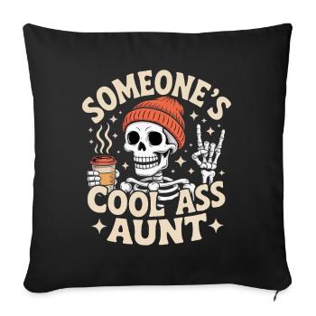 La tante cool de quelqu’un - Housse de coussin décorative 45 x 45 cm - noir - Devant