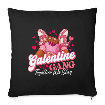 Galentine Gang Together We Slay Gals Friendship  - Sofa pillowcase 17,3'' x 17,3'' (45 x 45 cm) - black - Front