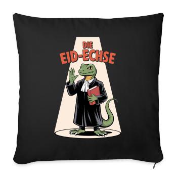 The Eid Lizard in Judge Look Cartoon - Sofa pillowcase 17,3'' x 17,3'' (45 x 45 cm) - black - Front