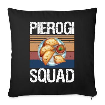 Pierogi Squad Poland Pierogi - Sofa pillowcase 17,3'' x 17,3'' (45 x 45 cm) - black - Front