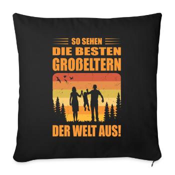  Beste Großeltern Der Welt Geschenke Oma Opa - Sofakissenbezug 45 x 45 cm - Schwarz - Vorne
