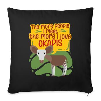 Okapi Tier - Sofakissenbezug 45 x 45 cm - Schwarz - Vorne