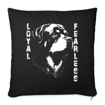 Loyal Rottweiler Dog - Sofa pillowcase 17,3'' x 17,3'' (45 x 45 cm) - black - Front