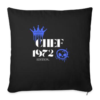 Édition Chef 1972 53 anniversaire Diction - Housse de coussin décorative 45 x 45 cm - noir - Devant