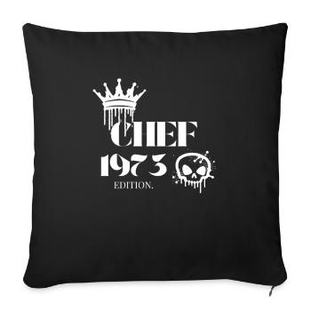 Édition Chef 1973 52 Anniversaire Diction - Housse de coussin décorative 45 x 45 cm - noir - Devant