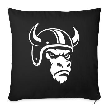 Biker Bull – Racing Spirit & Steel Head - Housse de coussin décorative 45 x 45 cm - noir - Devant