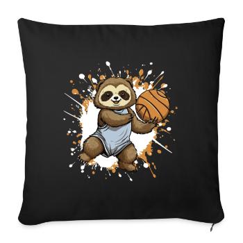 Faultier Basketball Splash - Sofakissenbezug 45 x 45 cm - Schwarz - Vorne