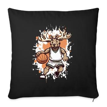 Basketball Deer Comic - Housse de coussin décorative 45 x 45 cm - noir - Devant