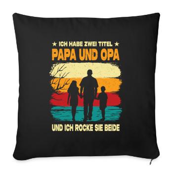 Best Dad Grandpa in the World Gifts Christmas - Sofa pillowcase 17,3'' x 17,3'' (45 x 45 cm) - black - Front