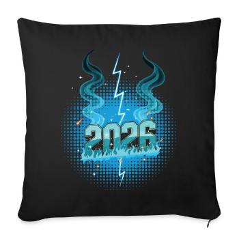 2026 New Year's Eve Fireworks Party - Sofa pillowcase 17,3'' x 17,3'' (45 x 45 cm) - black - Front
