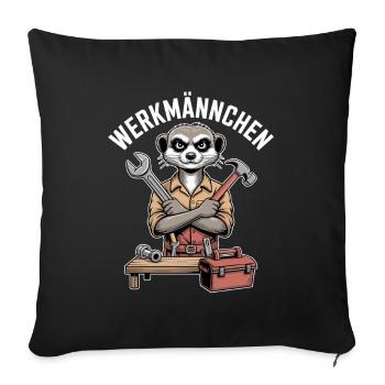 Meerkat Real DIYer Man Craftsman - Sofa pillowcase 17,3'' x 17,3'' (45 x 45 cm) - black - Front