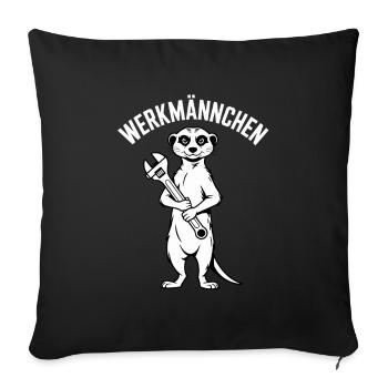 Meerkat Real DIYer Man Craftsman - Sofa pillowcase 17,3'' x 17,3'' (45 x 45 cm) - black - Front