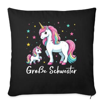 Big Sister Unicorn Lover Older Babe - Sofa pillowcase 17,3'' x 17,3'' (45 x 45 cm) - black - Front