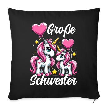 Big Sister Unicorn Lover Older Babe - Sofa pillowcase 17,3'' x 17,3'' (45 x 45 cm) - black - Front