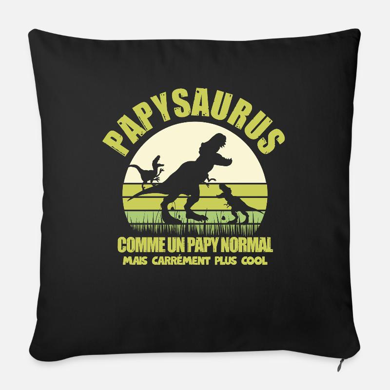 Papysaurus als normaler Opa-Humor - Sofakissenbezug 45 x 45 cm - Schwarz