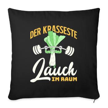 Weightlifters THE CRAZIEST LEEKS IN THE GYM Funny - Sofa pillowcase 17,3'' x 17,3'' (45 x 45 cm) - black - Front