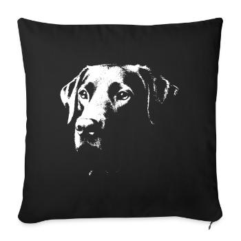 Stylish Labrador design - Sofa pillowcase 17,3'' x 17,3'' (45 x 45 cm) - black - Front