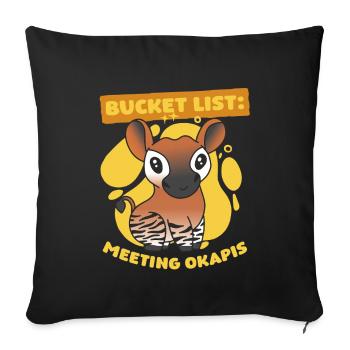 Okapi Tier Bucket List Rencontre avec les Okapis - Housse de coussin décorative 45 x 45 cm - noir - Devant