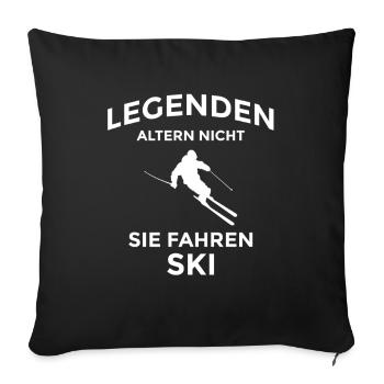 Légendes Conduisant un ski Dicton-design - Housse de coussin décorative 45 x 45 cm - noir - Devant