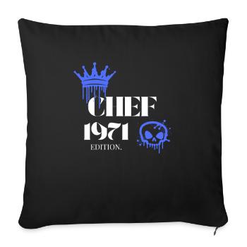 Édition Chef 1971 54e anniversaire Diction - Housse de coussin décorative 45 x 45 cm - noir - Devant