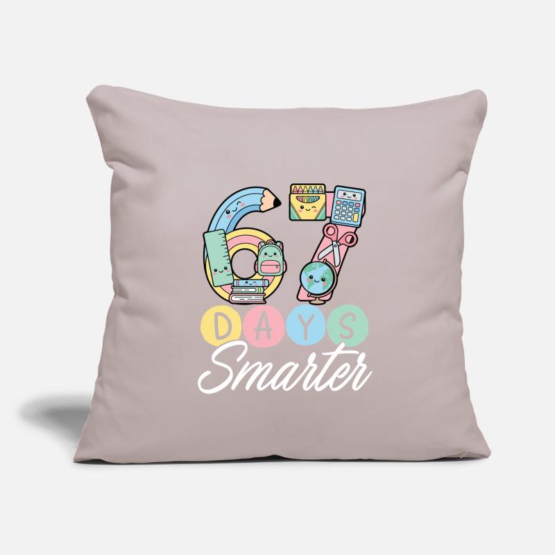 Six jours plus intelligents : thème de l’école joyeuse Housse de coussin décorative 45 x 45 cm