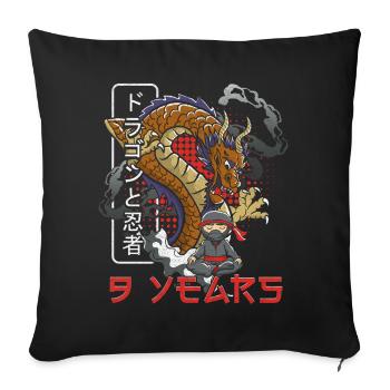 Drachenninja mit japanischer Flair 9 Years - Sofakissenbezug 45 x 45 cm - Schwarz - Vorne
