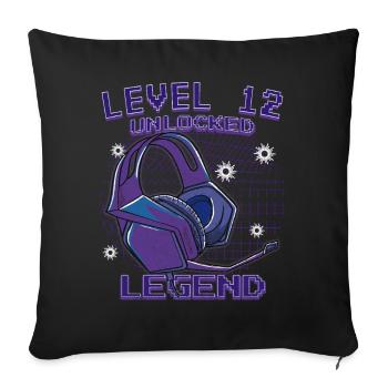 Level12 Unlocked Legend – Gaming Headphones - Sofa pillowcase 17,3'' x 17,3'' (45 x 45 cm) - black - Front