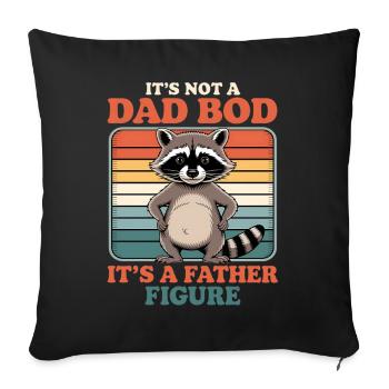Raccoon Father Figure Retro Tee - Sofa pillowcase 17,3'' x 17,3'' (45 x 45 cm) - black - Front