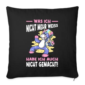 Dictons drôles, tenues amusantes, ironie, sarcasme - Housse de coussin décorative 45 x 45 cm - noir - Devant