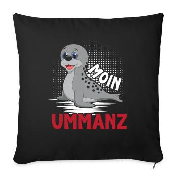 Insel Ummanz MOIN UMMANZ Ostsee Urlaub Lustig - Sofakissenbezug 45 x 45 cm - Schwarz - Vorne