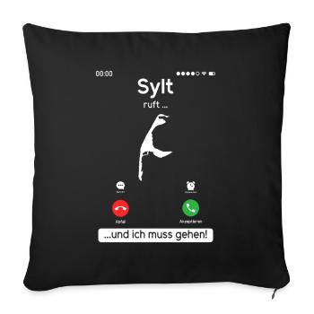 SYLT APPELLE ET JE DOIS Y ALLER Sylt Drôle - Housse de coussin décorative 45 x 45 cm - noir - Devant